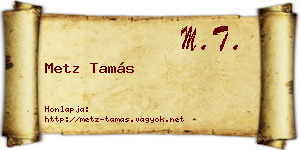 Metz Tamás névjegykártya